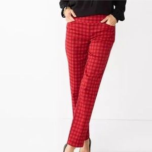 Red Plaid Women's Pants